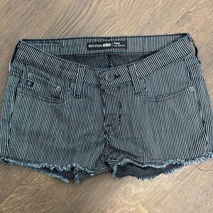 Big Star Black & White Striped Denim Cutoff Shorts